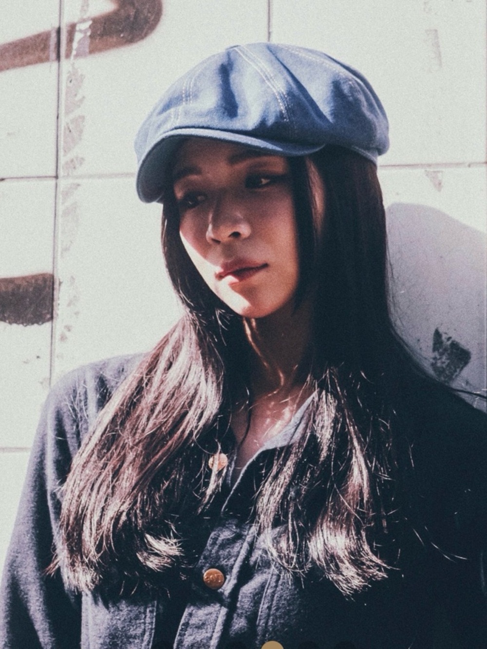 Sterkowski Shelby Denim Blue Women's Baker Boy Cap XS, 54cm